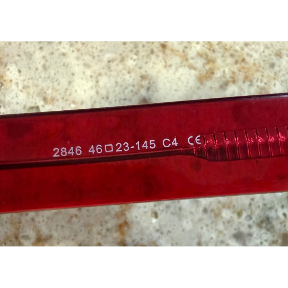 Fytoo Red Square Eyeglasses Frames 2846 46-23-145 C4 Chunky Retro Translucent - Picture 3 of 5